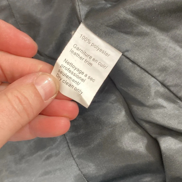 Teenflo Jacket Womens 10 Black Quilted Zip Up Winter Faux Leather Moto Mock Neck - Picture 13 of 13